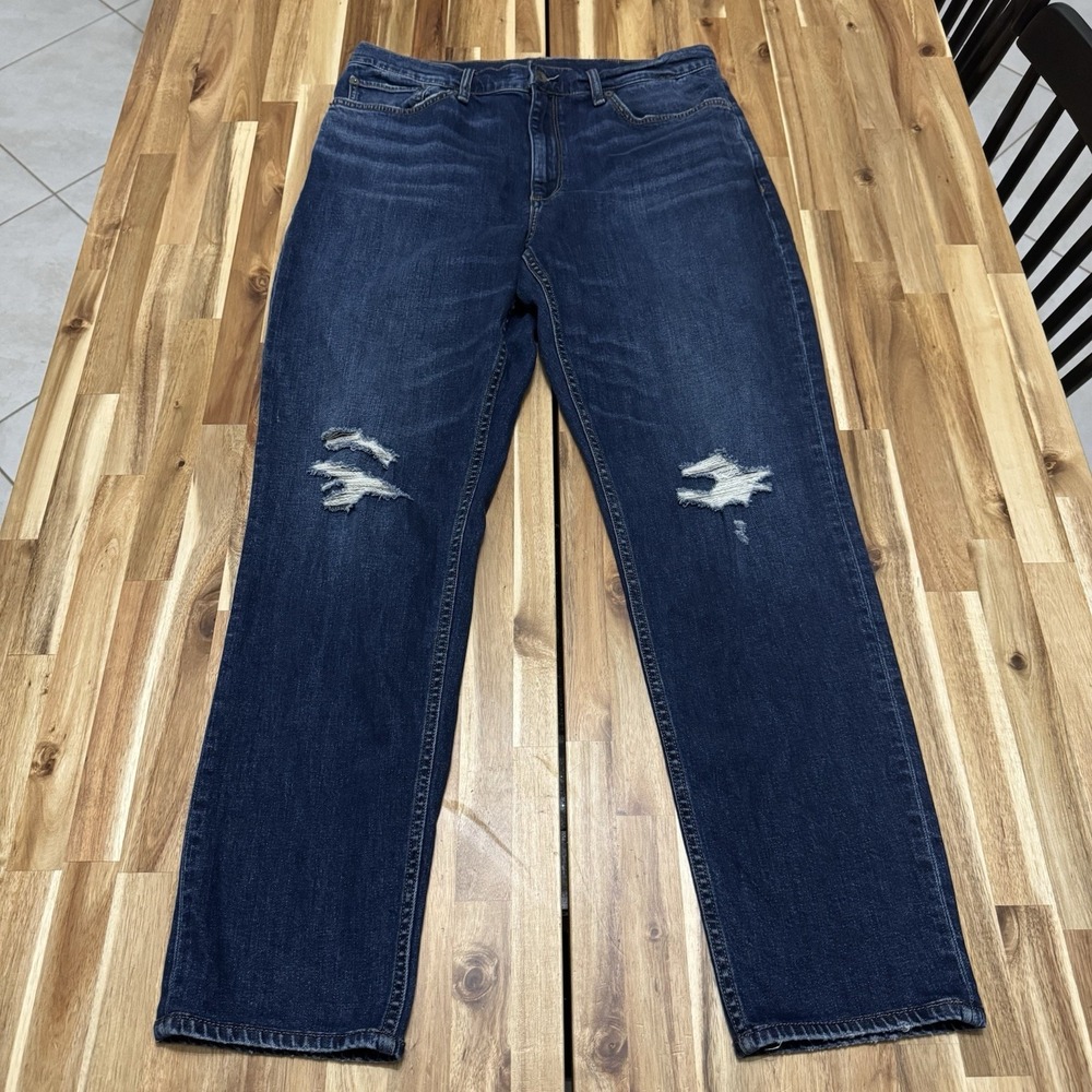 Rag And Bone Jeans Mens 38x32 Fits (34x32) Blue Distressed Staright Leg Classic